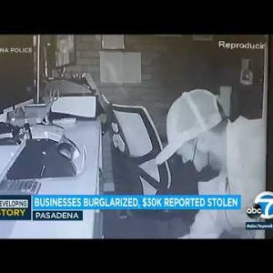 Burglars fracture down wall connecting Pasadena businesses, buy $30K l VIDEO